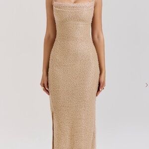 House of CB Strapless Tan Dress